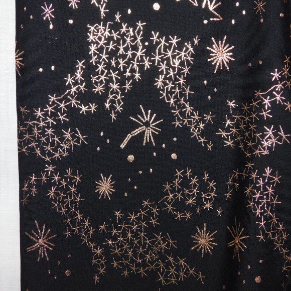 ASKYA Womens S Black Gold Constellations Space Activewear Leggings Cropped - Picture 8 of 16